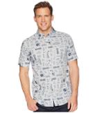 Royal Robbins Base Camp Print Short Sleeve Shirt (light Pelican Print) Men's Short Sleeve Button Up