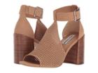 Steve Madden Sawyer Block Heel (tan Nubuck) Women's Dress Sandals