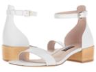 Nine West Xuxa Block Heel Sandal (white Leather) Women's Shoes