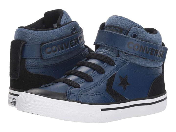 Converse Kids Pro Blaze Strap Hi (little Kid/big Kid) (navy/black/white) Boys Shoes