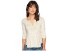Lucky Brand Foil Printed Top (natural Multi) Women's Long Sleeve Pullover