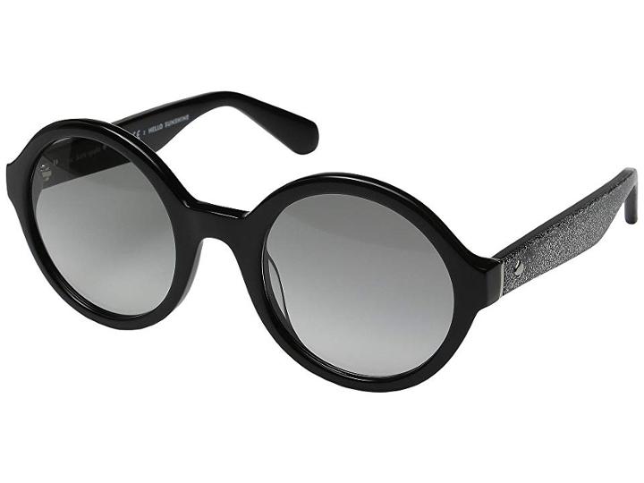 Kate Spade New York Khrista/s (black Silver Glitter/gray Gradient) Fashion Sunglasses