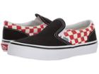 Vans Kids Classic Slip-on (little Kid/big Kid) ((checkerboard) Black/red) Boys Shoes