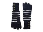 Lauren Ralph Lauren Lace-up Touch Gloves With Metal Grommets (navy/ivory) Extreme Cold Weather Gloves
