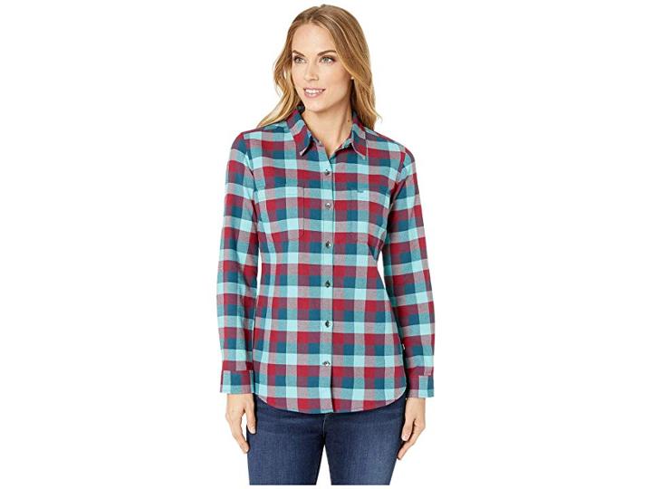 Royal Robbins Lieback Flannel Long Sleeve (rumba Red) Women's Long Sleeve Button Up