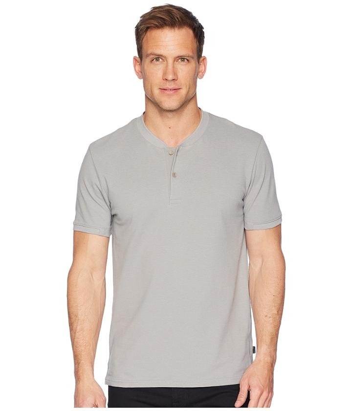 Lucky Brand Coolmax Bomber Polo Shirt (shark Skin) Men's Clothing