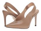 Massimo Matteo Pointy Toe Back Strap (tan Leather) Women's 1-2 Inch Heel Shoes