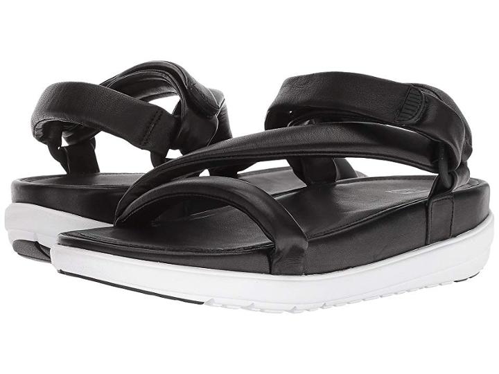 Fitflop Loosh Luxetm Z-strap Leather Sandals (black Leather) Women's Sandals