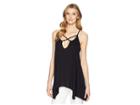 Roper 1609 Polyester Blend Knit Cross Front Tank (black) Women's Clothing