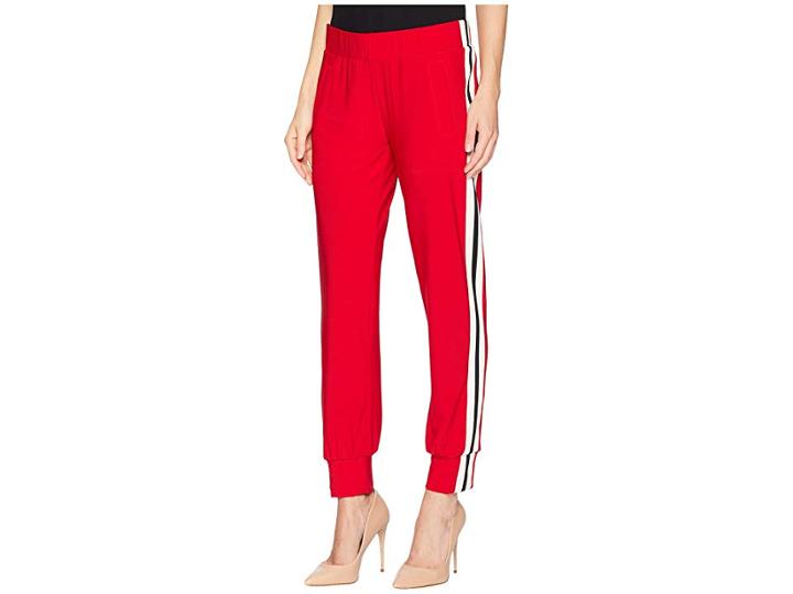 Kamalikulture By Norma Kamali Side Stripe Jog Pants (tango/engineered Stripe) Women's Casual Pants