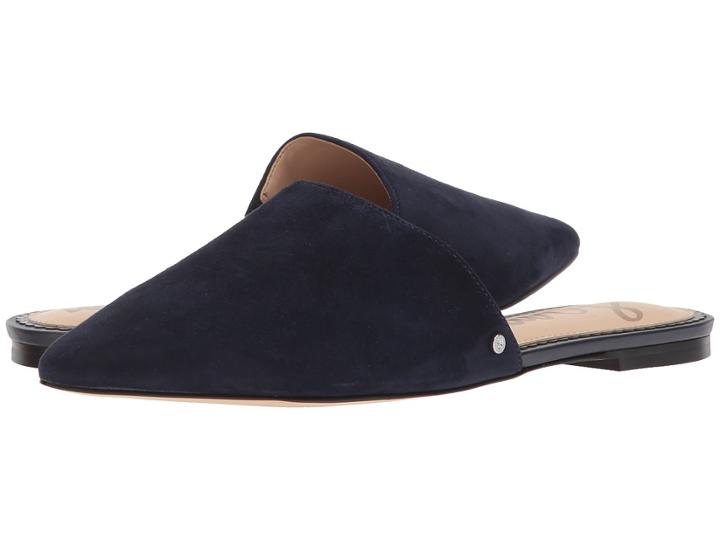 Sam Edelman Rumi (midnight Navy Kid Suede Leather) Women's Clog/mule Shoes