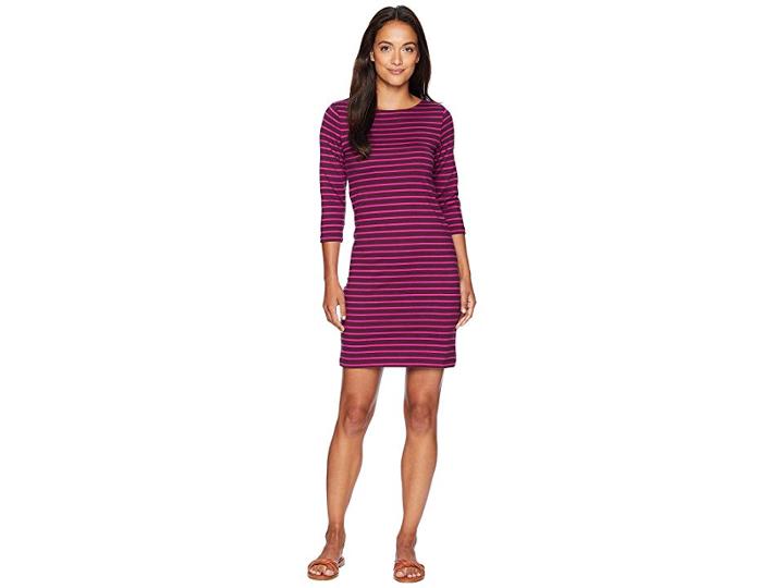 Joules Riviera Jersey Dress (plum Stripe) Women's Dress