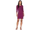 Joules Riviera Jersey Dress (plum Stripe) Women's Dress