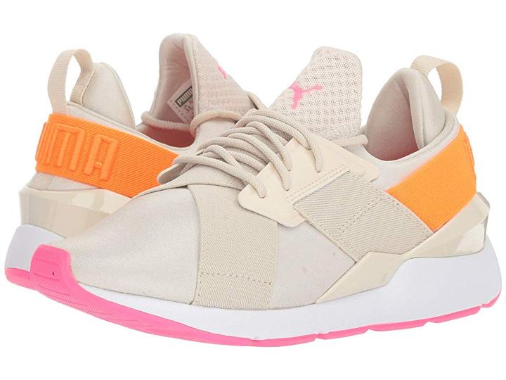 Puma Kids Muse Chase Jr (big Kid) (birch/shocking Orange) Girls Shoes