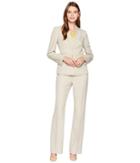 Le Suit Glazed Melange Two-button Notch Lapel Pants Suit W/ Cami (khaki/light Golden) Women's Suits Sets