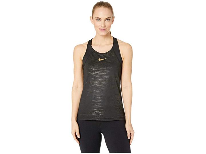 Nike Pro Metallic Dots Tank Top (black/black) Women's Sleeveless