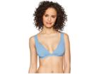 Roxy Solid Softly Love Elongated Tri D Cup Top (blue Shadow) Women's Swimwear