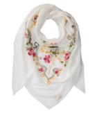 Collection Xiix Swirly Floral Embroidered Square (white Bright) Scarves