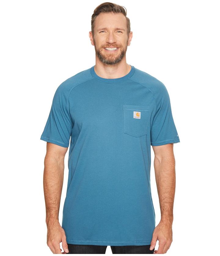 Carhartt Big Tall Force Cotton S/s T-shirt (bay Harbor) Men's T Shirt