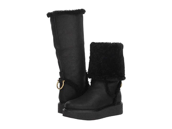 Salvatore Ferragamo Bonne (nero Merinos Lind) Women's Boots