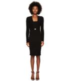 Versace Collection Long Sleeve Knit Belted Dress (nero) Women's Dress