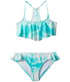 Billabong Kids Peace 4 U Flutter Swim Set (little Kids/big Kids) (beach Glass) Girl's Swimwear Sets