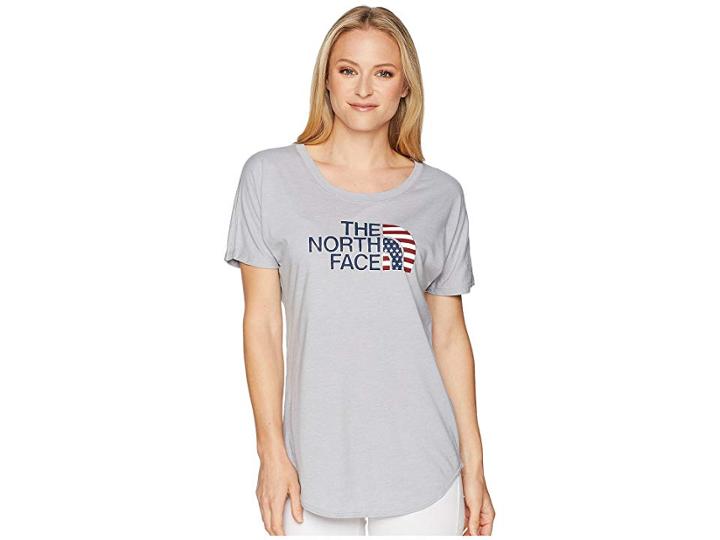 The North Face Americana Track Tee (tnf Light Grey Heather) Women's T Shirt