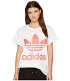 Adidas Originals Big Trefoil Tee (white/turbo) Women's T Shirt