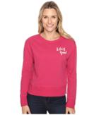 Life Is Good Life Is Good(r) Painted Go-to Crew (rose Berry) Women's Long Sleeve Pullover