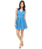 Bb Dakota Kerry Lace V-neck Dress (sea Blue) Women's Dress