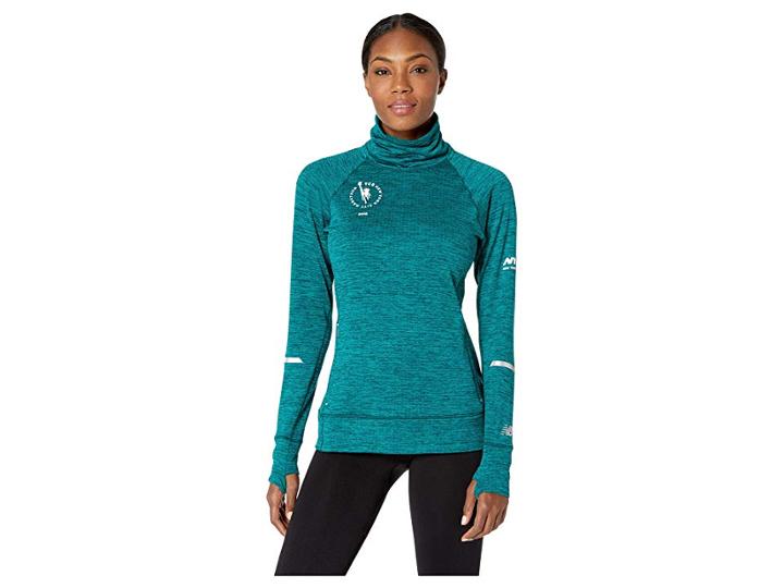 New Balance Nycm Nb Heat Pullover (deep Jade Heather) Women's Sweater