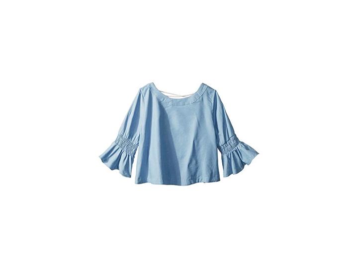 Maddie By Maddie Ziegler Chambray 3/4 Sleeve Top (big Kids) (chambray) Girl's Clothing