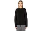 Eileen Fisher Silk And Organic Cotton Box-top (black/clay) Women's Sweater