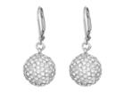 Nina Leverback Pave Ball Drop Earrings (rhodium/white Swarovski) Earring