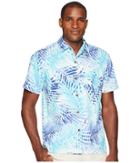 Tommy Bahama San Juan Fronds Islandzone Camp Shirt (pool Party Blue) Men's Clothing