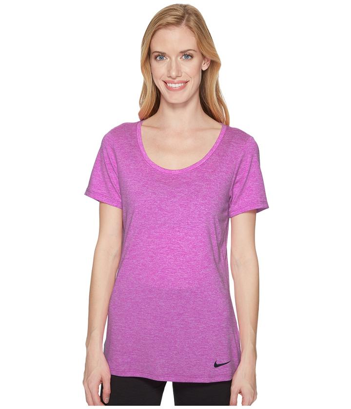 Nike Dry Legend Cross-dye Tee (hyper Magenta/pure Platinum/black) Women's Short Sleeve Pullover