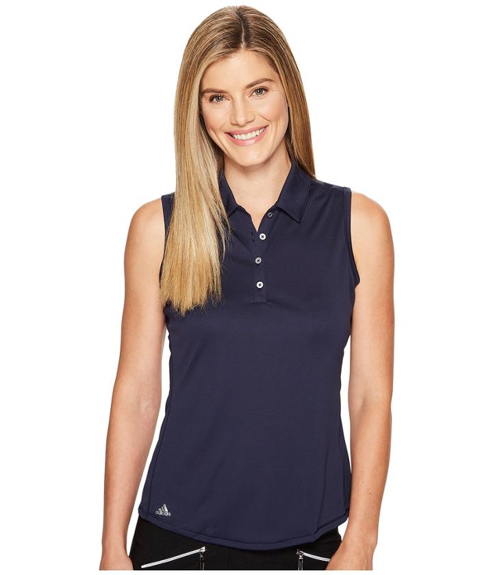 Adidas Golf Performance Sleeveless Polo (navy) Women's Sleeveless