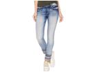 Miss Me Mid-rise Ankle Skinny W/ Embroidery In Medium Blue (medium Blue) Women's Jeans