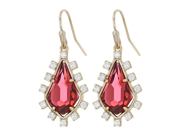 Kendra Scott Juniper Earrings (brass/clear Berry Cz) Earring