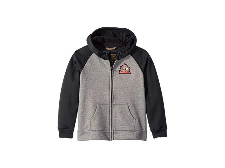 Burton Kids Mini Bonded Hoodie (toddler/little Kids) (monument Heather/true Black Heather) Boy's Sweatshirt
