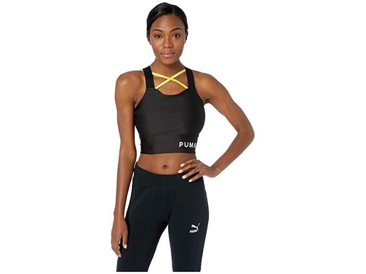Puma Chase Crop Top (puma Black) Women's Clothing