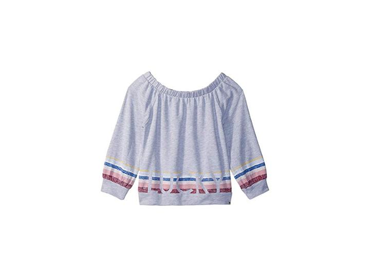 Lucky Brand Kids Keilah Top (big Kids) (cool Grey Heather) Girl's Clothing