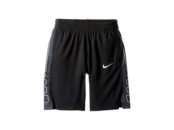 Nike Kids Elite Basketball Short (little Kids/big Kids) (black/anthracite/metallic Silver) Girl's Shorts
