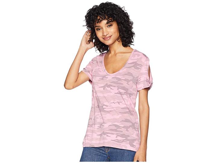 Sanctuary Camo Twist Tee (wild Cherry Camo) Women's T Shirt