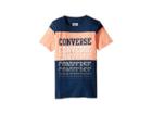 Converse Kids Color Block Repeat Top (big Kids) (all Star Navy) Boy's Clothing