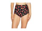 Unique Vintage Bette High-waist Swim Bottoms (black/red Cherry) Women's Swimwear