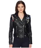 Blank Nyc Vegan Leather Jacket With Palm Tree Embroidery In Palm Breeze (island Fever) Women's Coat