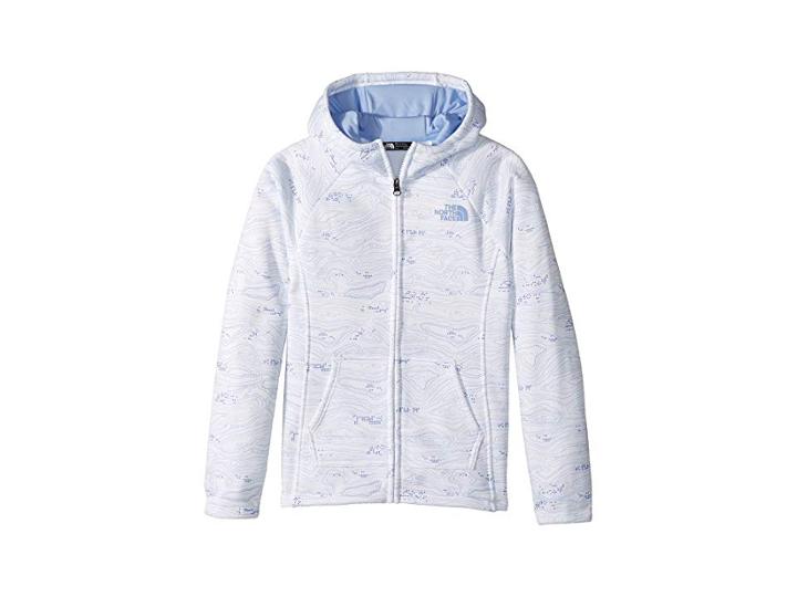 The North Face Kids Surgent 2.0 Full Zip Hoodie (little Kids/big Kids) (tnf White Topo Print) Girl's Sweatshirt