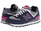 New Balance Classics Wl574 (navy) Women's Lace Up Casual Shoes