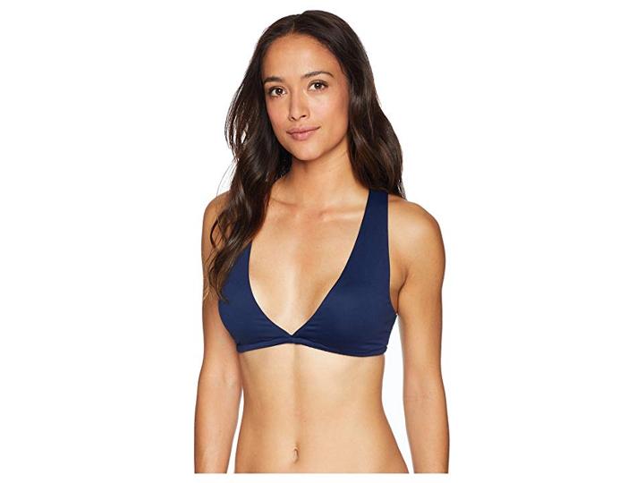 Polo Ralph Lauren Modern Solid Over The Shoulder Lace Back Bra Top (navy) Women's Swimwear